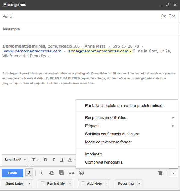 Tutorial ràpid per fer plantilles al gmail