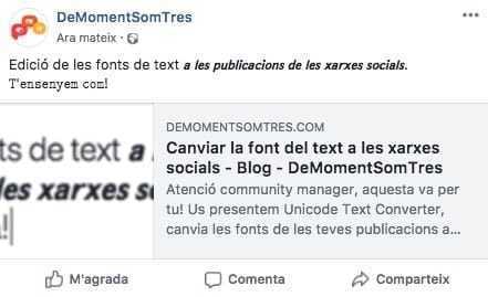 Edició de les fonts a les publicacions de les xarxes socials