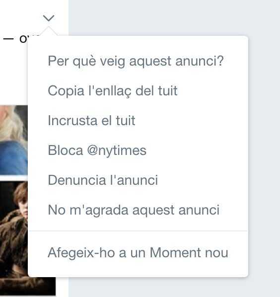 I com és que a Twitter m'ensenyen un anunci de Joc de Trons? (història d'una desil·lusió) 2 twitter-per-que-veig-aquest-anunci-2-menu