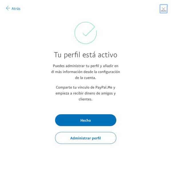 Procés de creació d'un enllaç PayPalMe - pas 6
