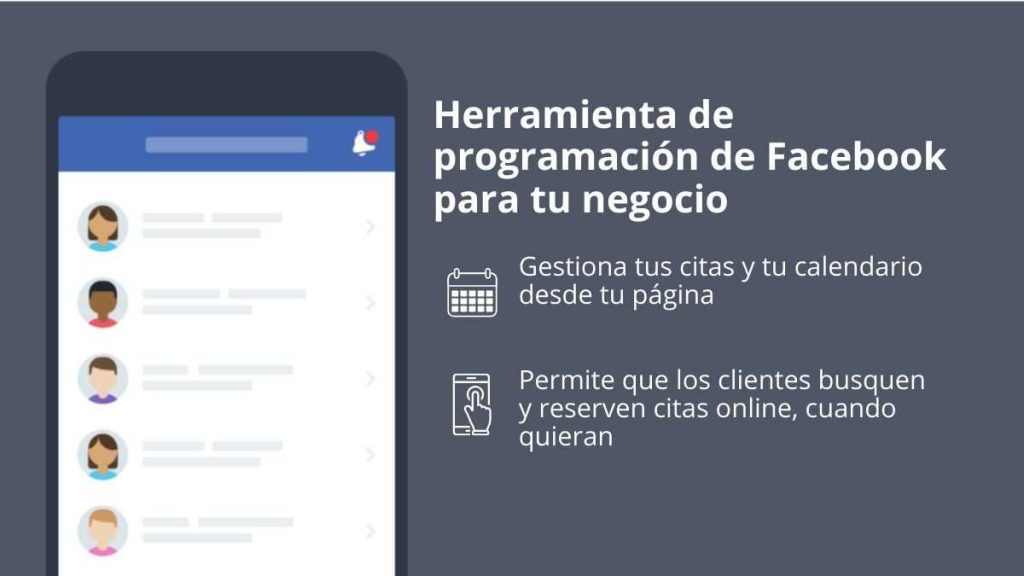 Programación de citas previas en la página de Facebook