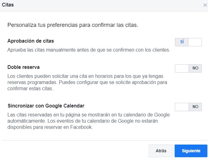 ¿Cómo configurar citas previas en mi página de Facebook? 14