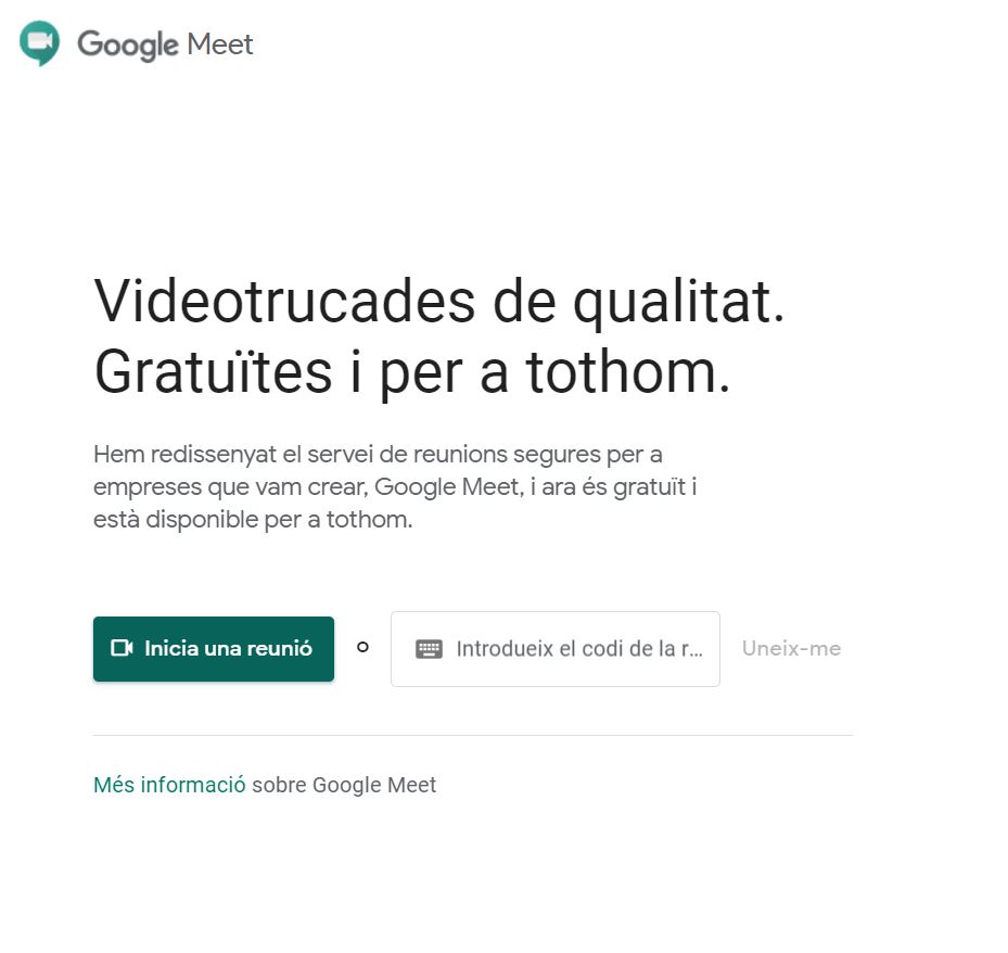 GOOGLE MEET: videotrucades de qualitat i per a tothom 2