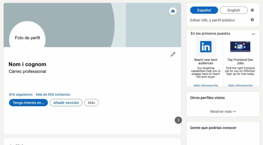 ¿Tienes el perfil de Linkedin configurado correctamente? 1