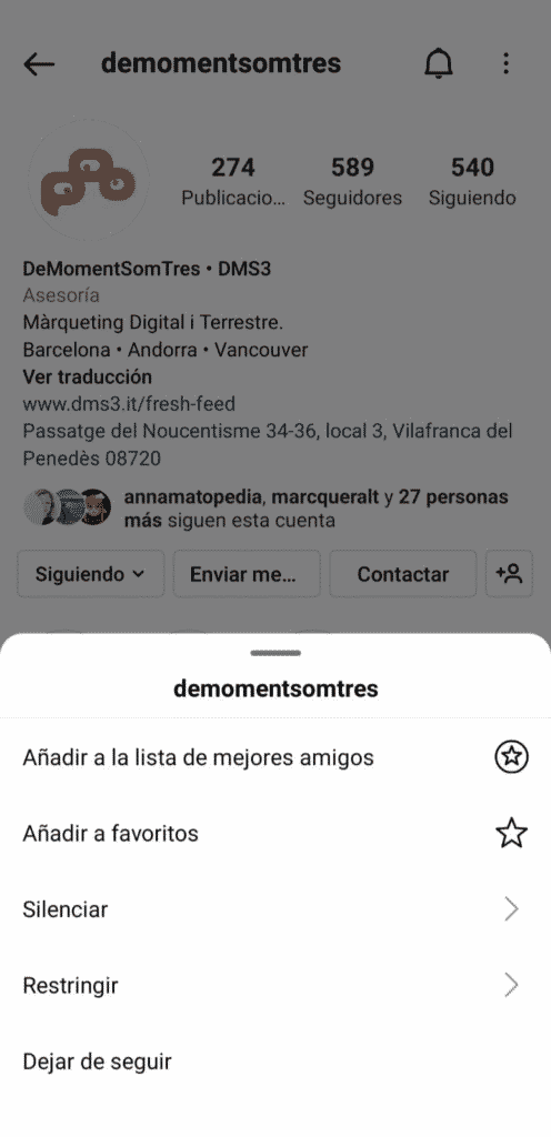 A Instagram, l'usuari té la paella pel mànec 7