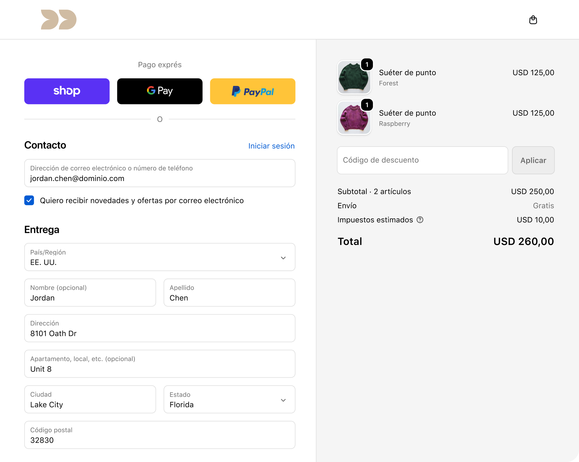 Shopify e-commerce