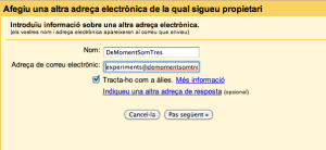 Pàgina de l'assistent de configuració on se'ns demana l'adreça de correu electrònic.