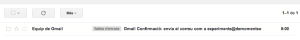 El missatge que envia l'equip de gmail