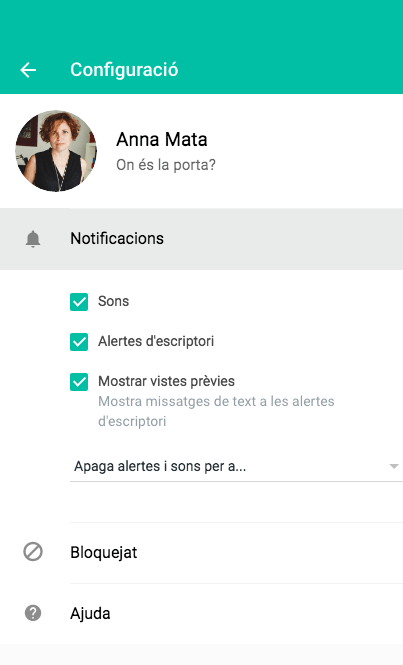 Configuració del WhatsApp a l'ordinador