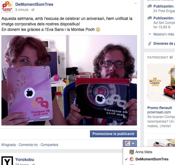 Novetats a Facebook: l’atribució del post