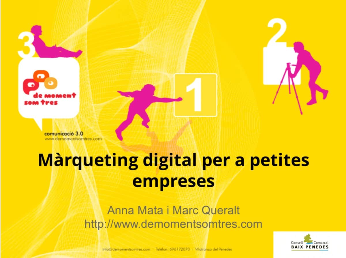 Portada de la presentació sobre màrqueting digital per a petites empreses turístiques