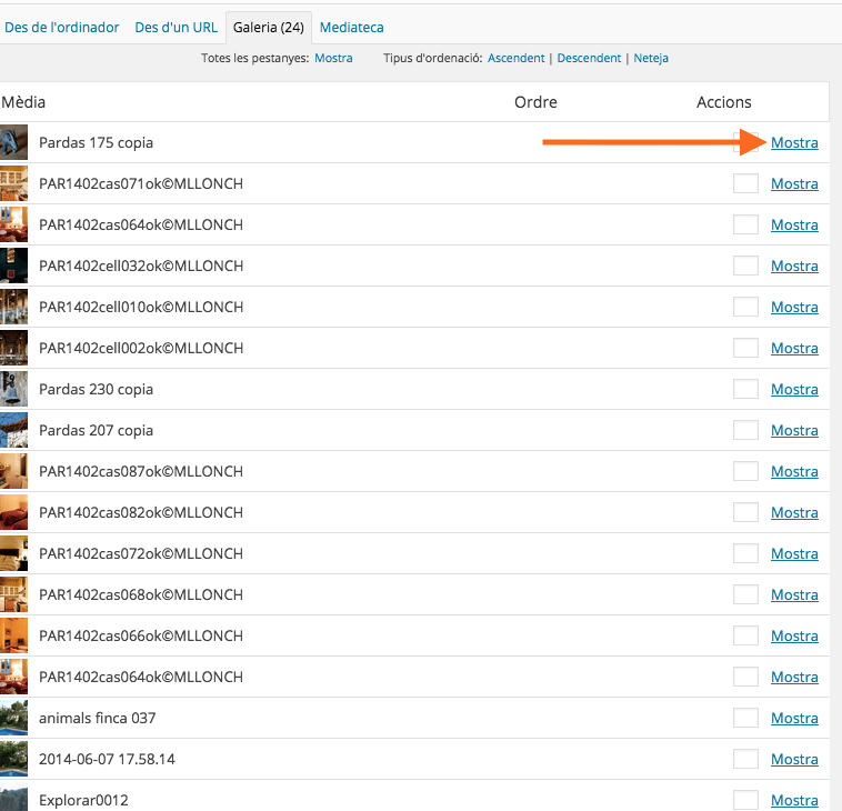 Afegir una imatge al plugin de turisme rural per a WordPress