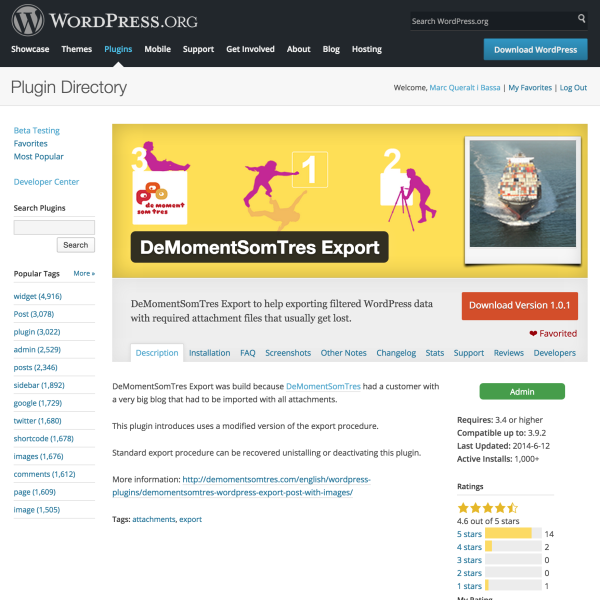 WordPress Export Images plugin supera les 1000 instal·lacions actives