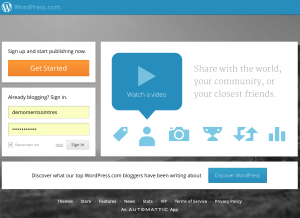 Accedim a WordPress.com i fem clic al botó "Get Started"